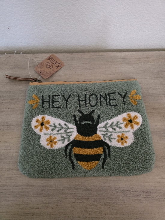 Karma Handbags - HEY HONEY Bee Pouch Sage Green